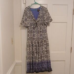 Taylor Blue and White Floral Maxi Dress
